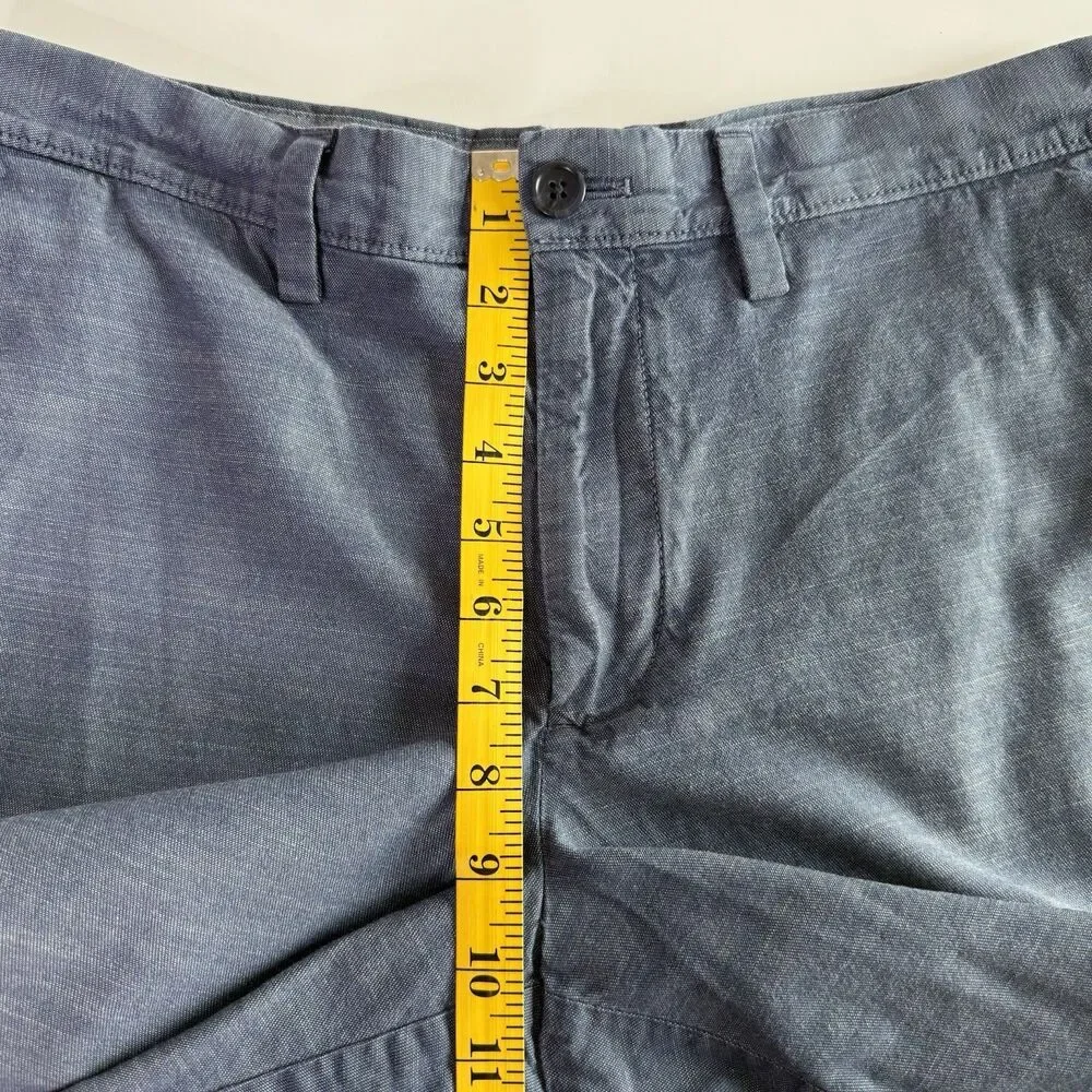 BANANA REPUBLIC Mens Sz 32 VNTG Flat Front Aiden Shorts Blue Heather Preppy Y2K